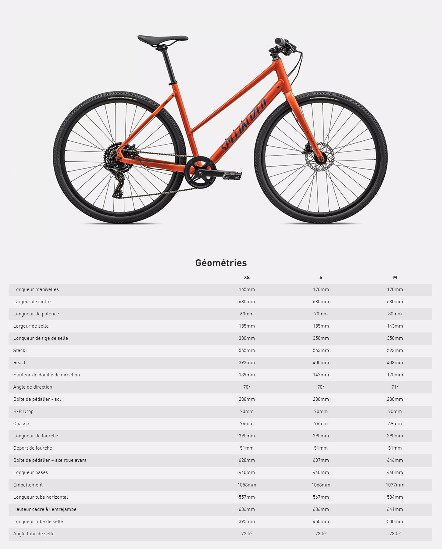 Guide de taille du vélo électrique Sirrus X 2.0 année 2023
